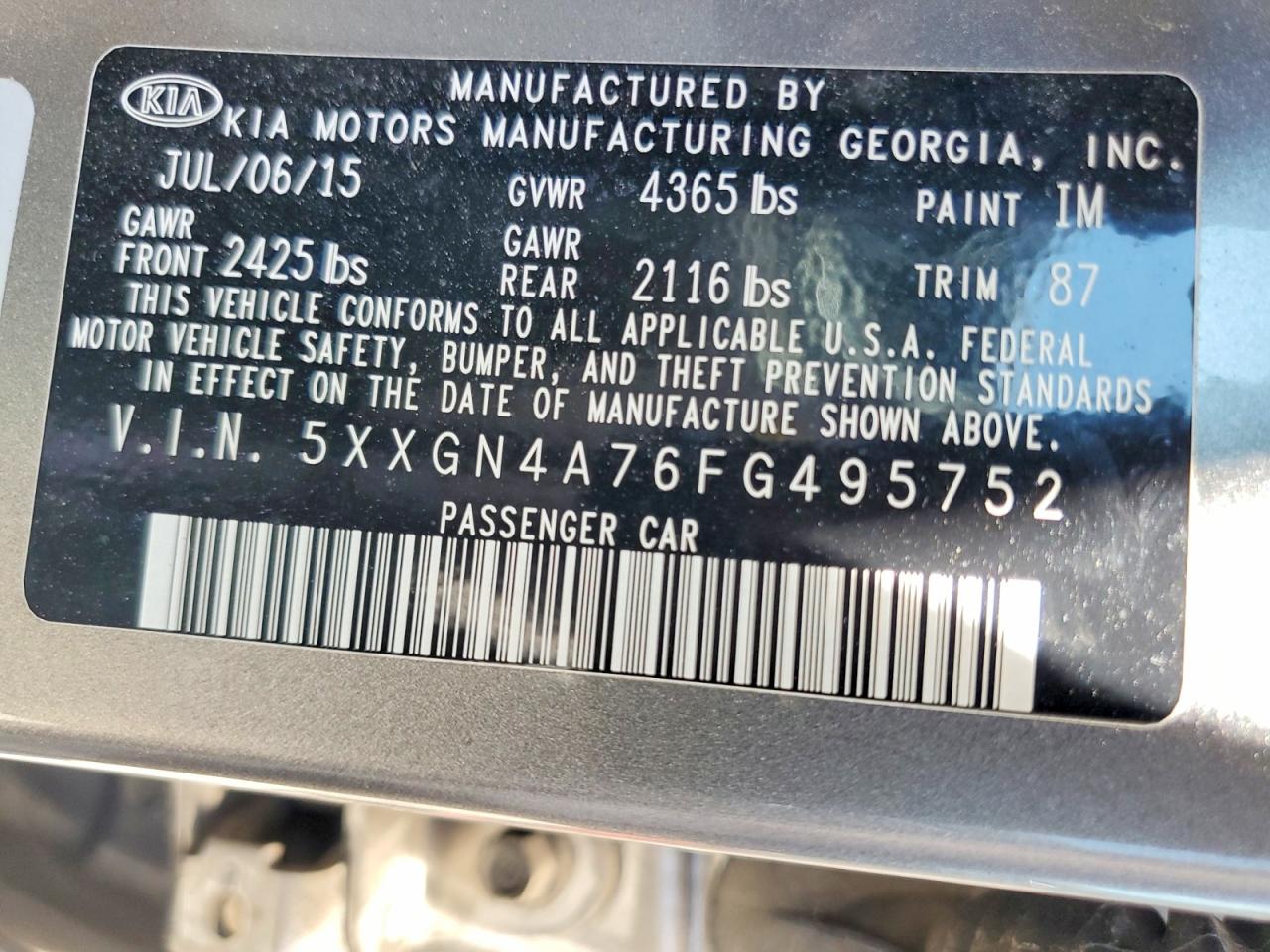 2015 KIA OPTIMA