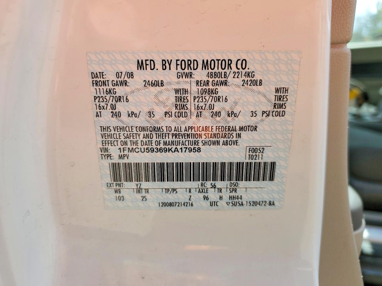 2009 FORD ESCAPE