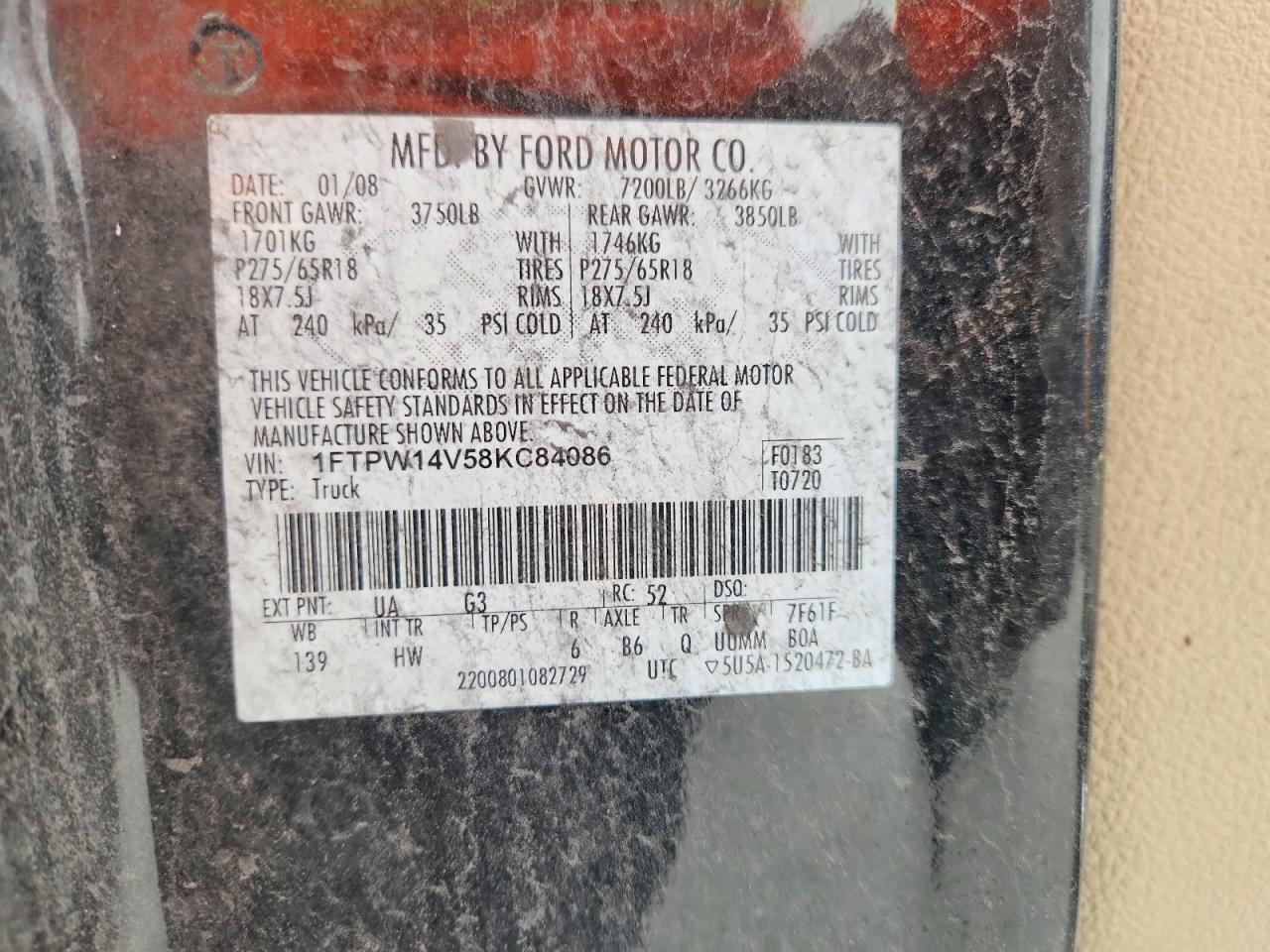 2008 FORD F150