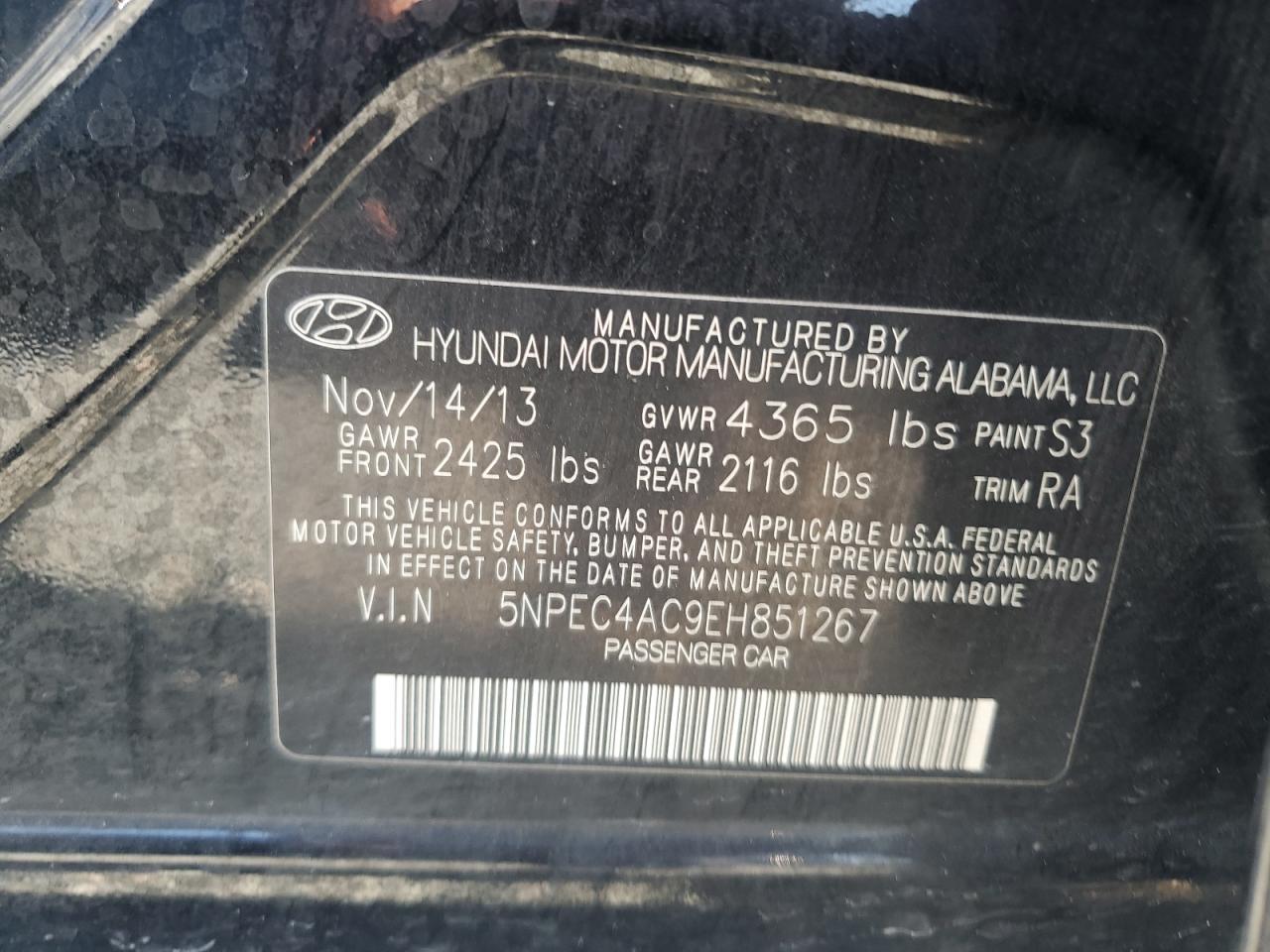2014 HYUNDAI SONATA