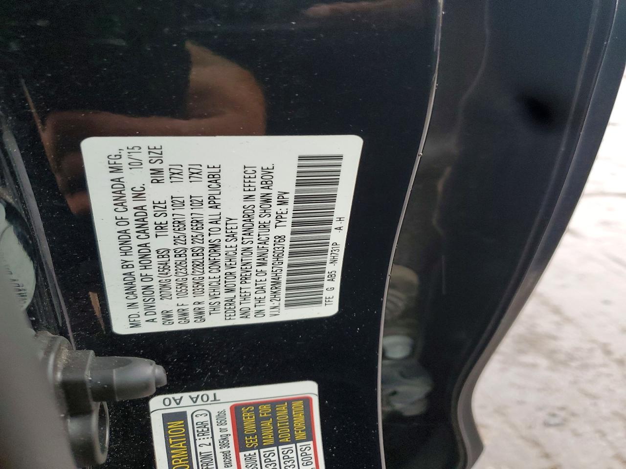 2016 HONDA CRV