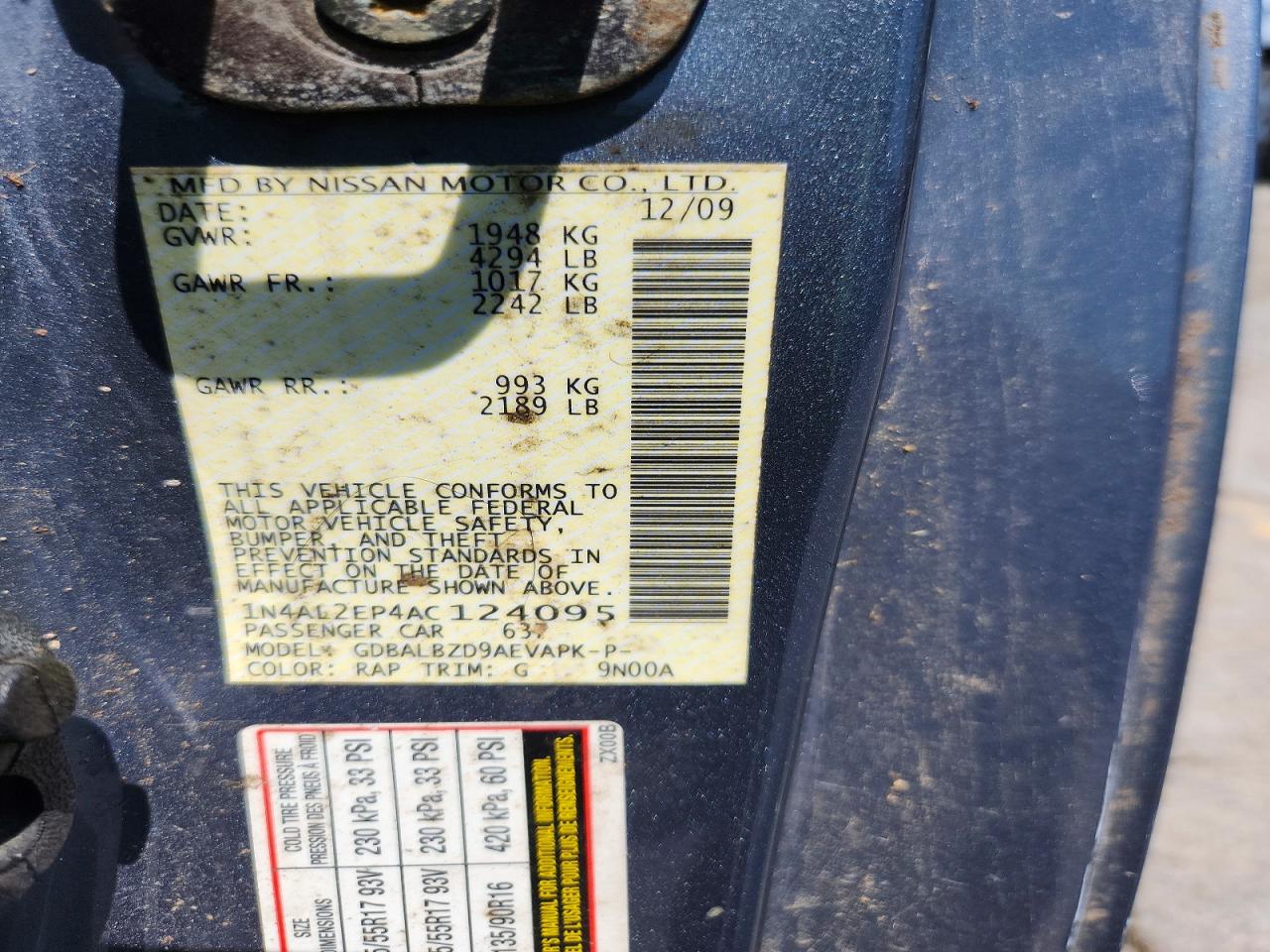2010 NISSAN ALTIMA