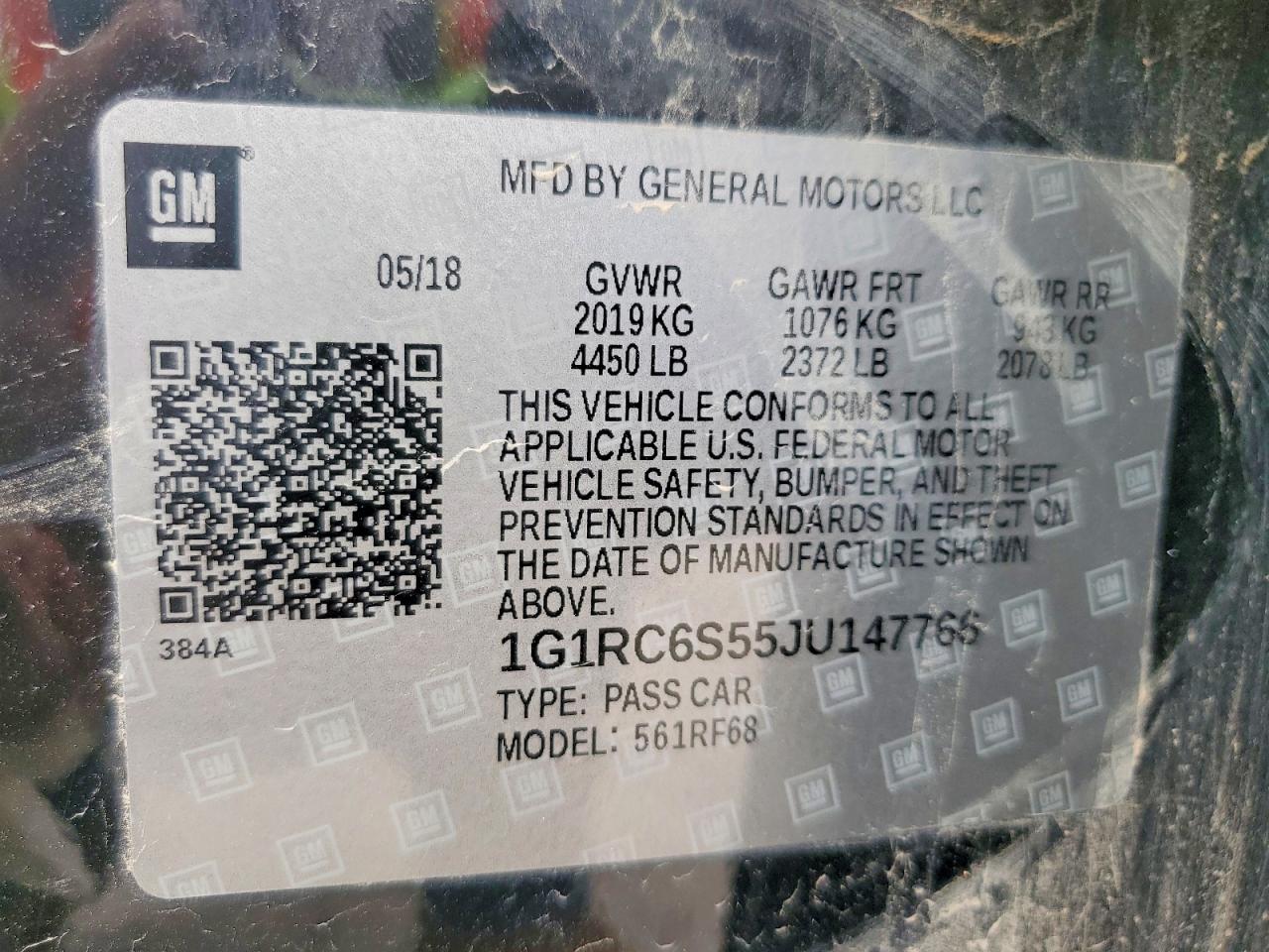 2018 CHEVROLET VOLT