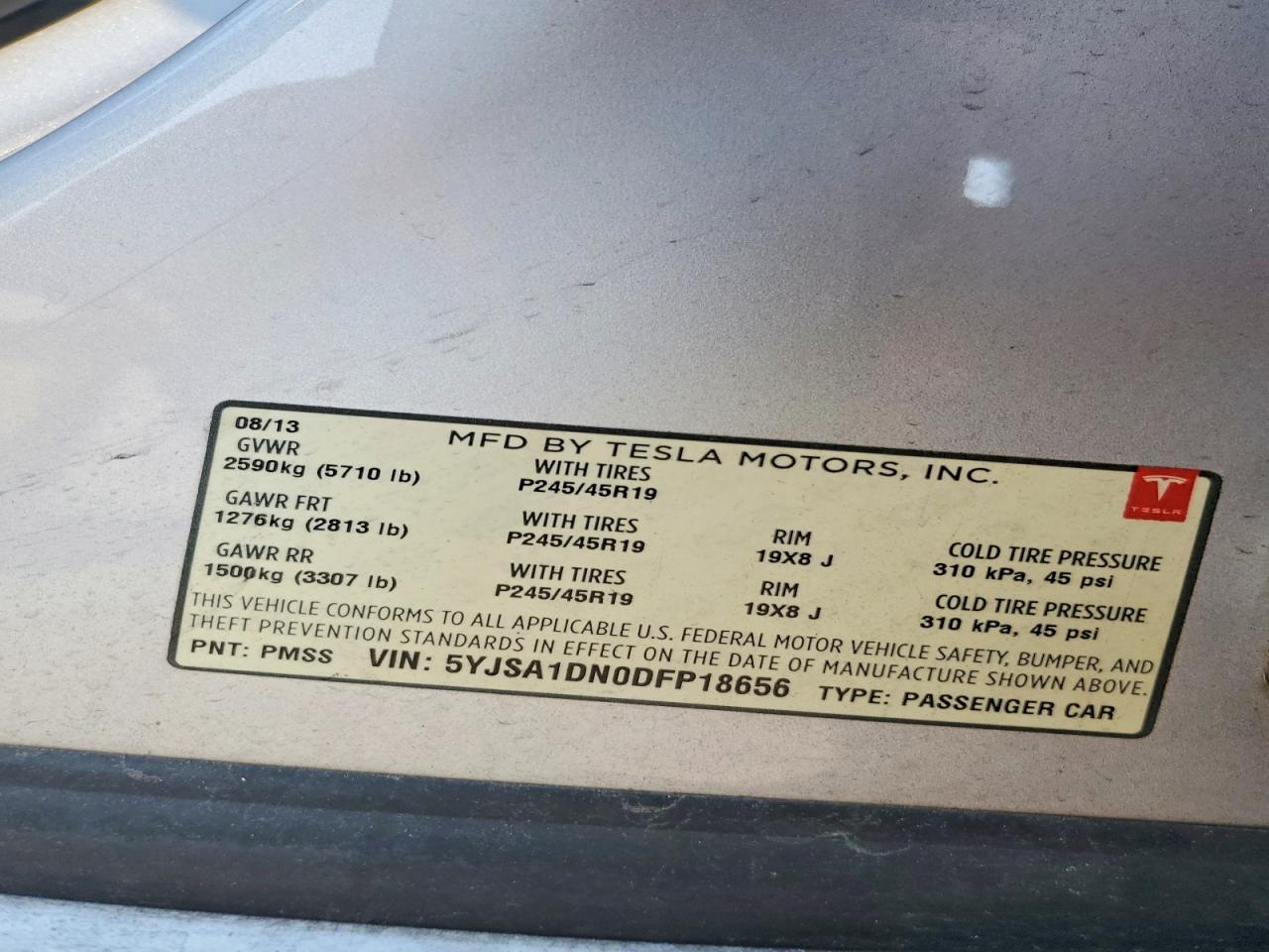 2013 TESLA MODEL S
