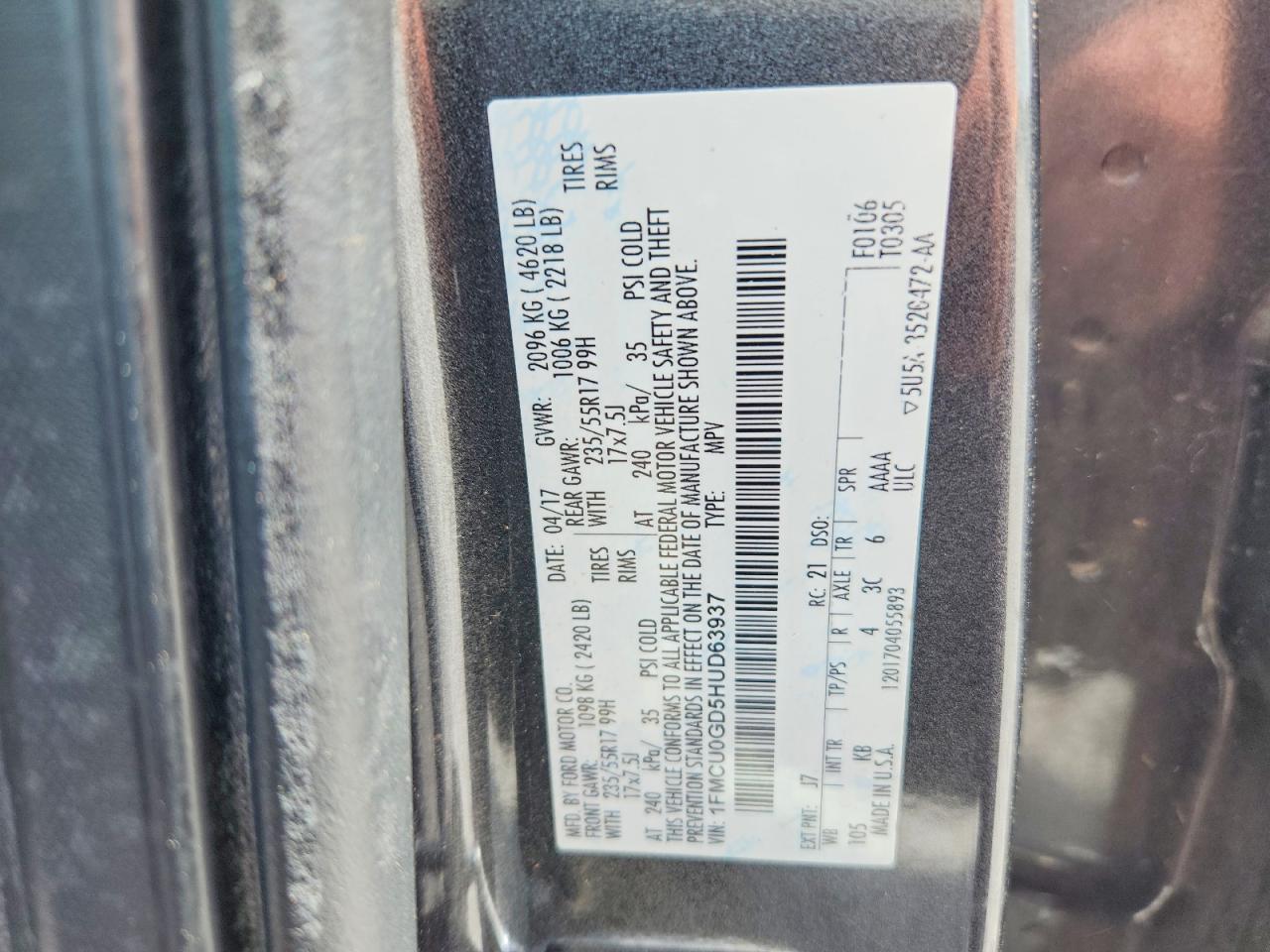 2017 FORD ESCAPE