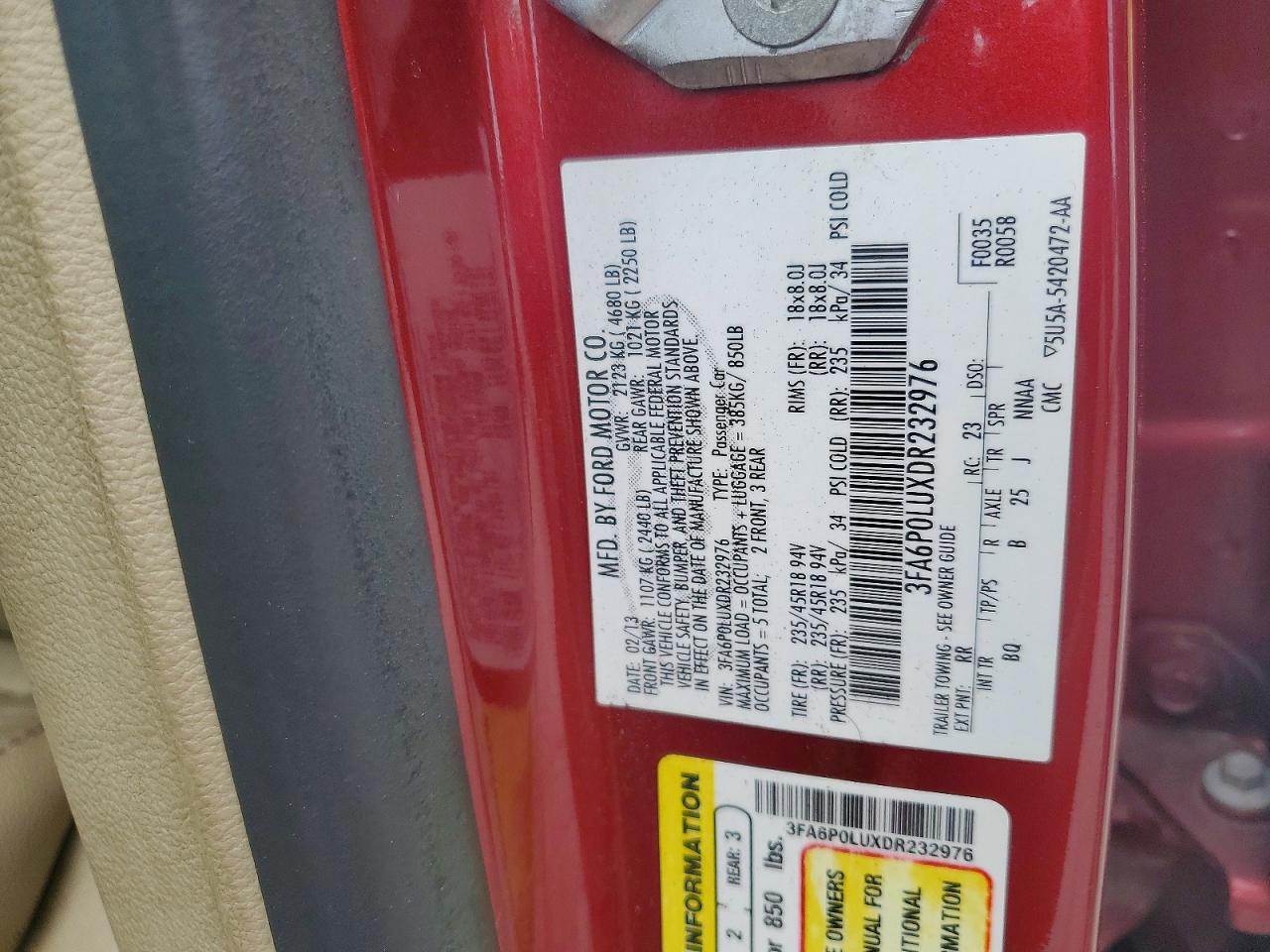 2013 FORD FUSION