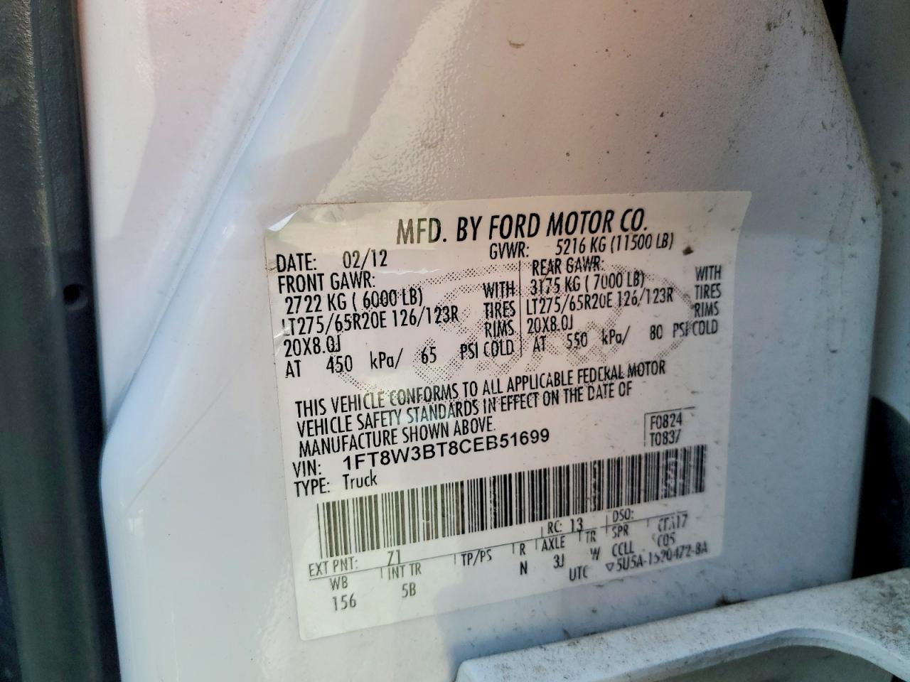 2012 FORD F350