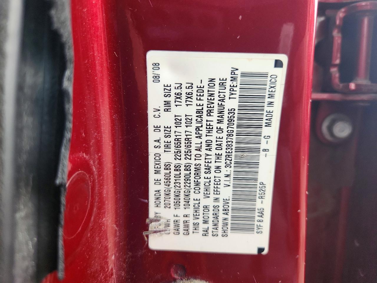 2008 HONDA CRV