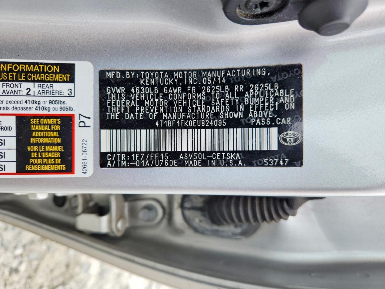 2014 TOYOTA CAMRY