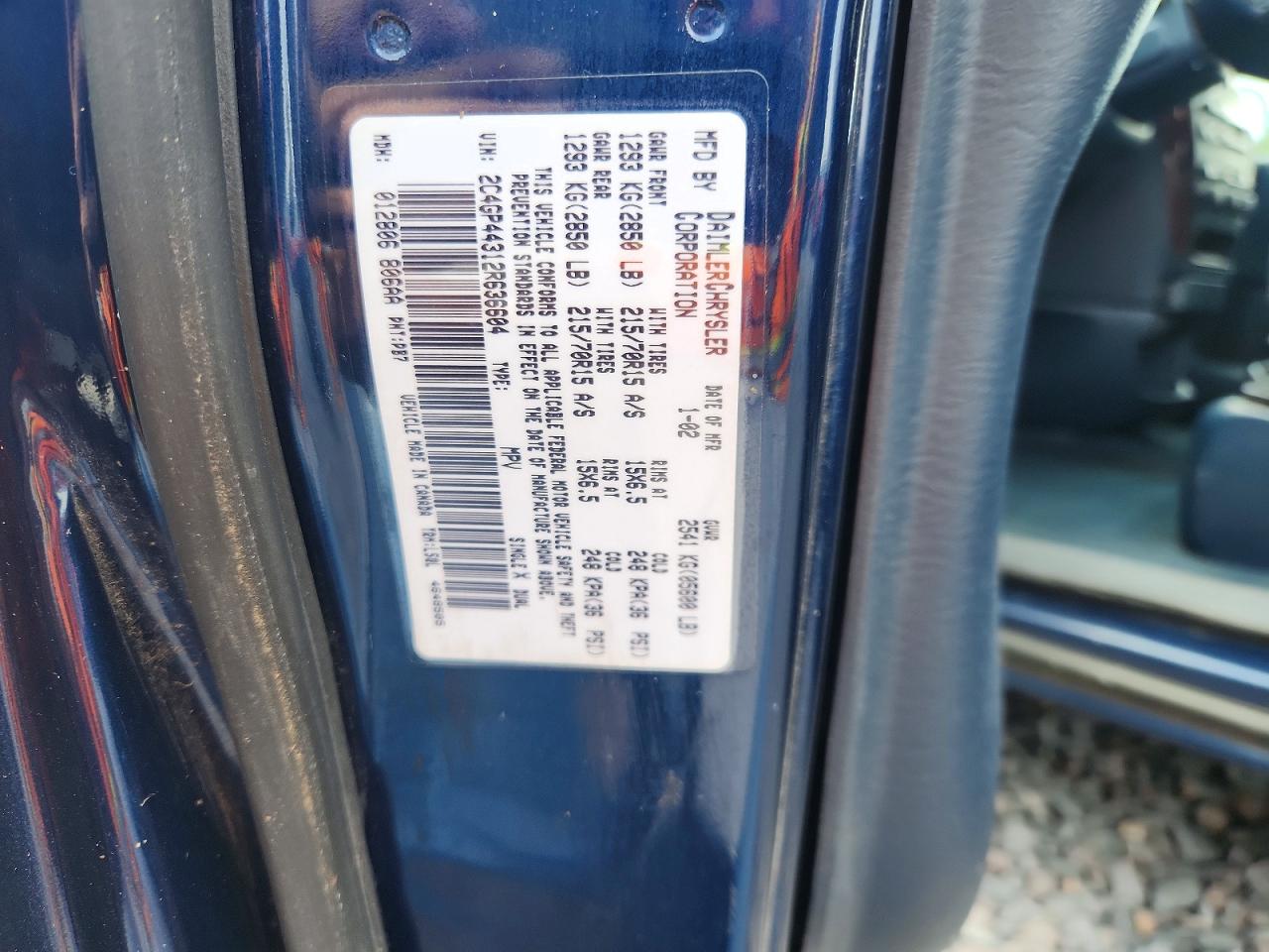 2002 CHRYSLER MINIVAN