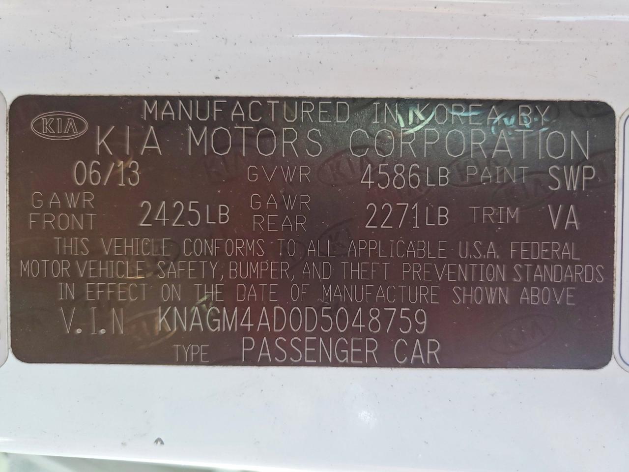 2013 KIA OPTIMA