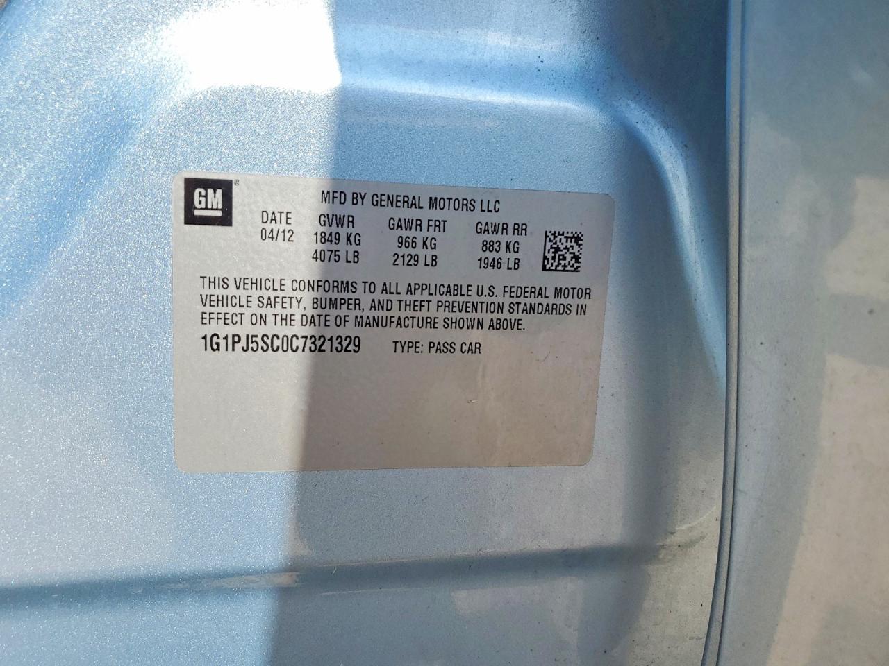 2012 CHEVROLET CRUZE
