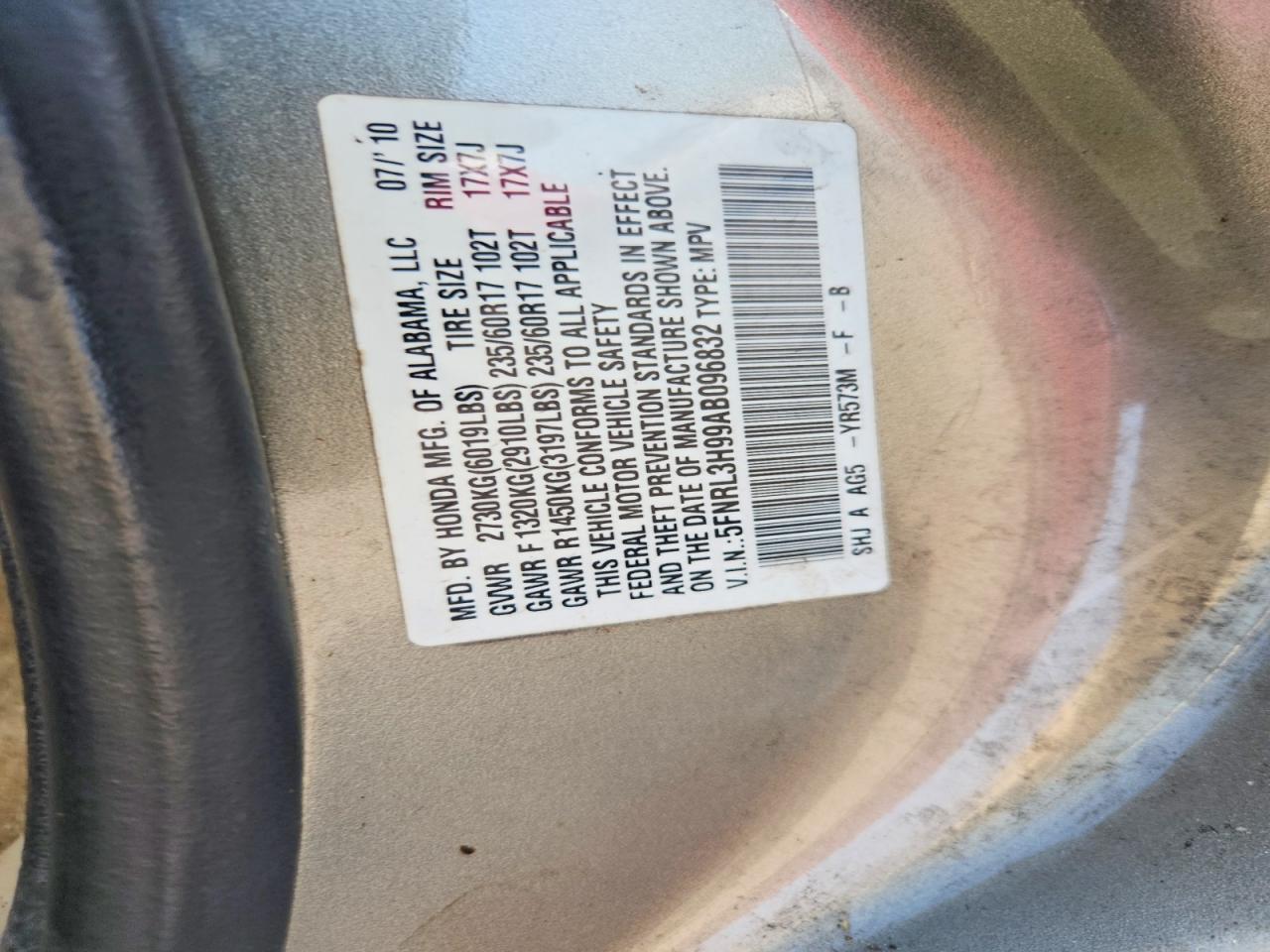 2010 HONDA ODYSSEY