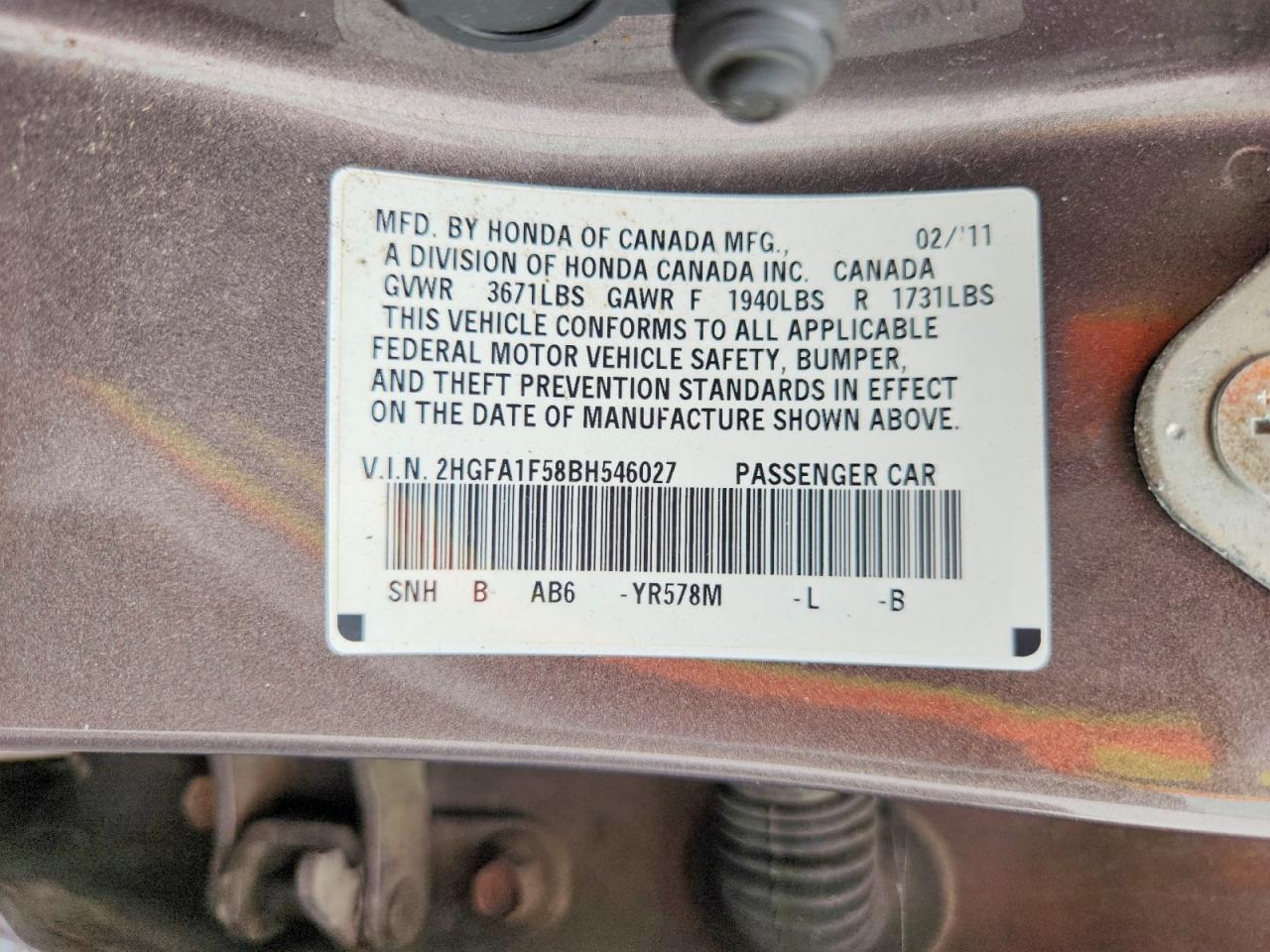 2011 HONDA CIVIC
