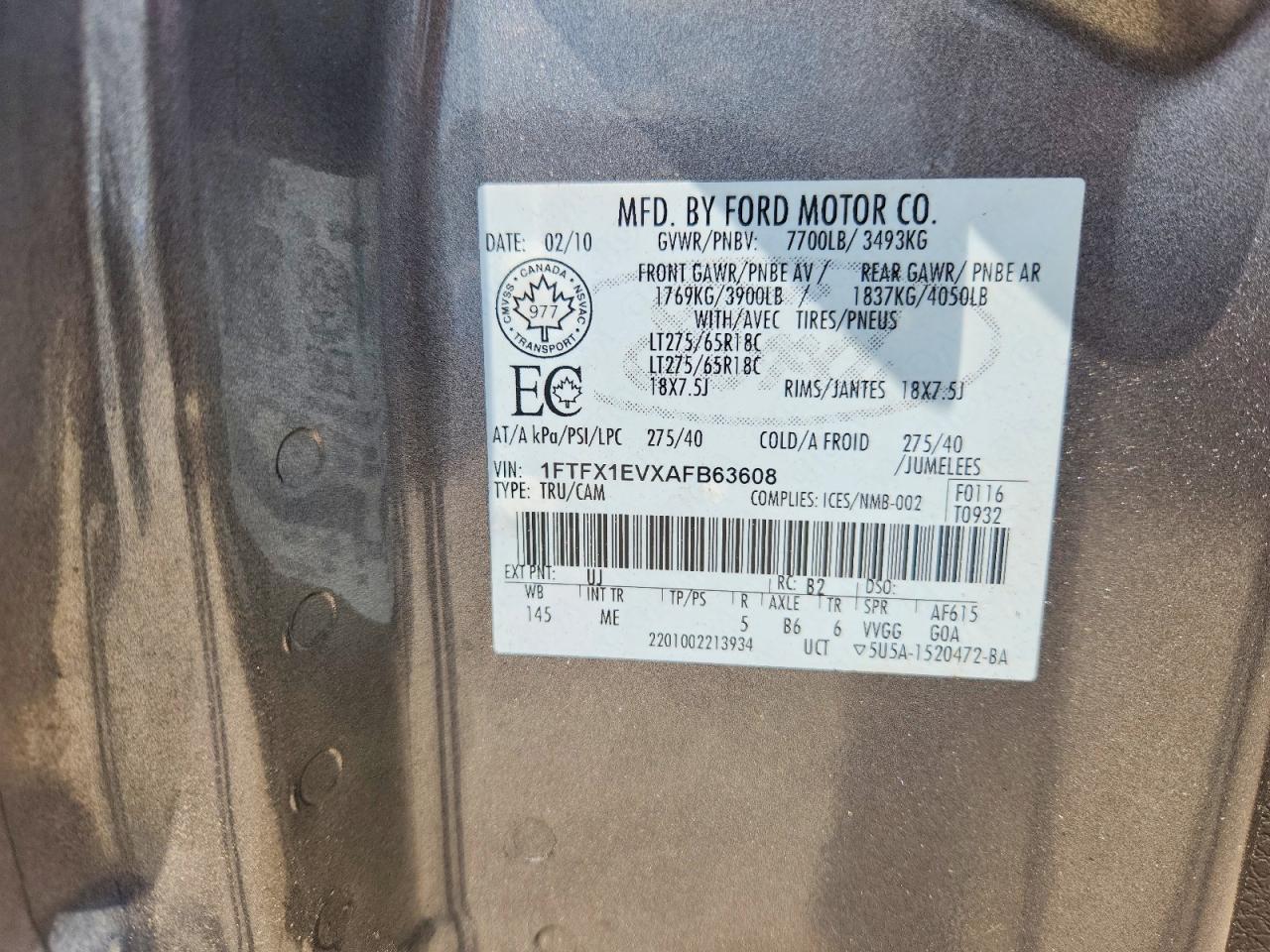 2010 FORD F150