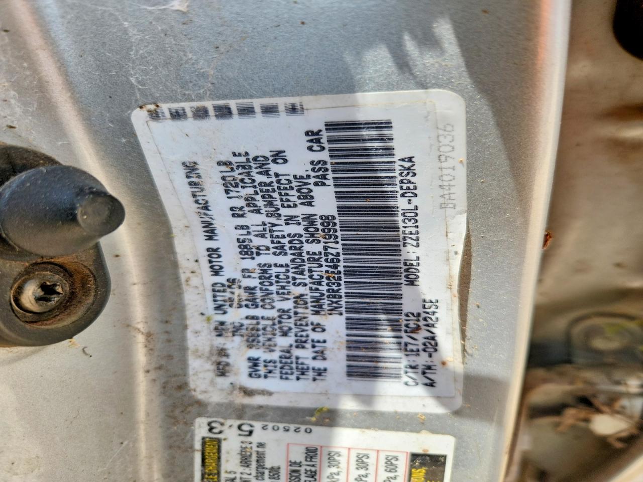 2006 TOYOTA COROLLA