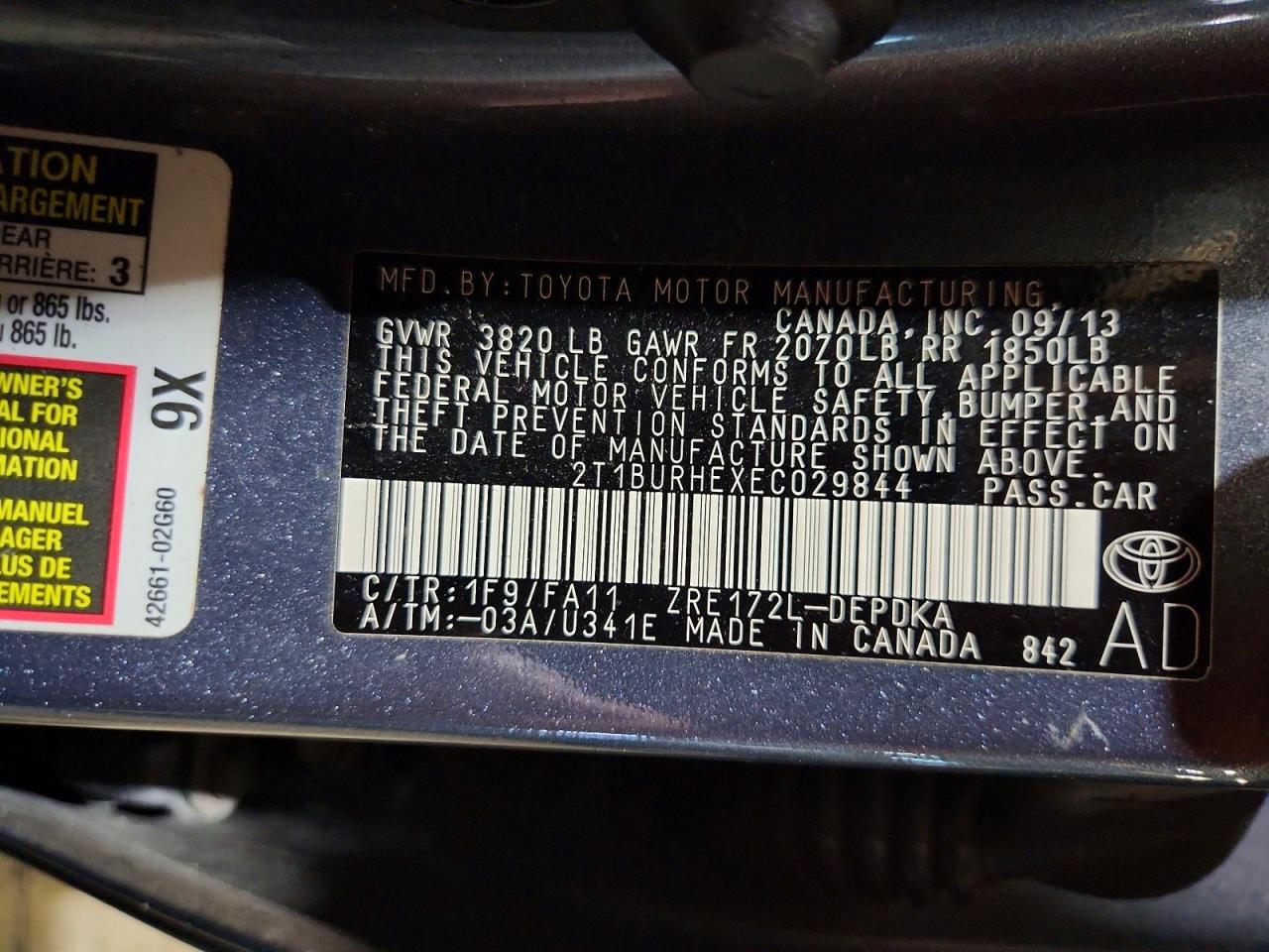 2014 TOYOTA COROLLA