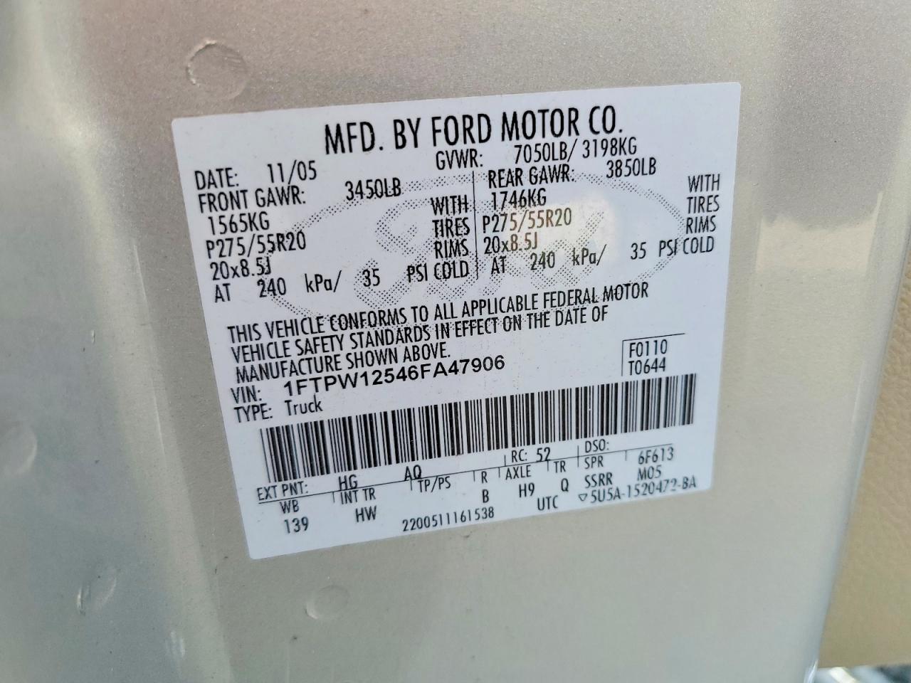 2006 FORD F150