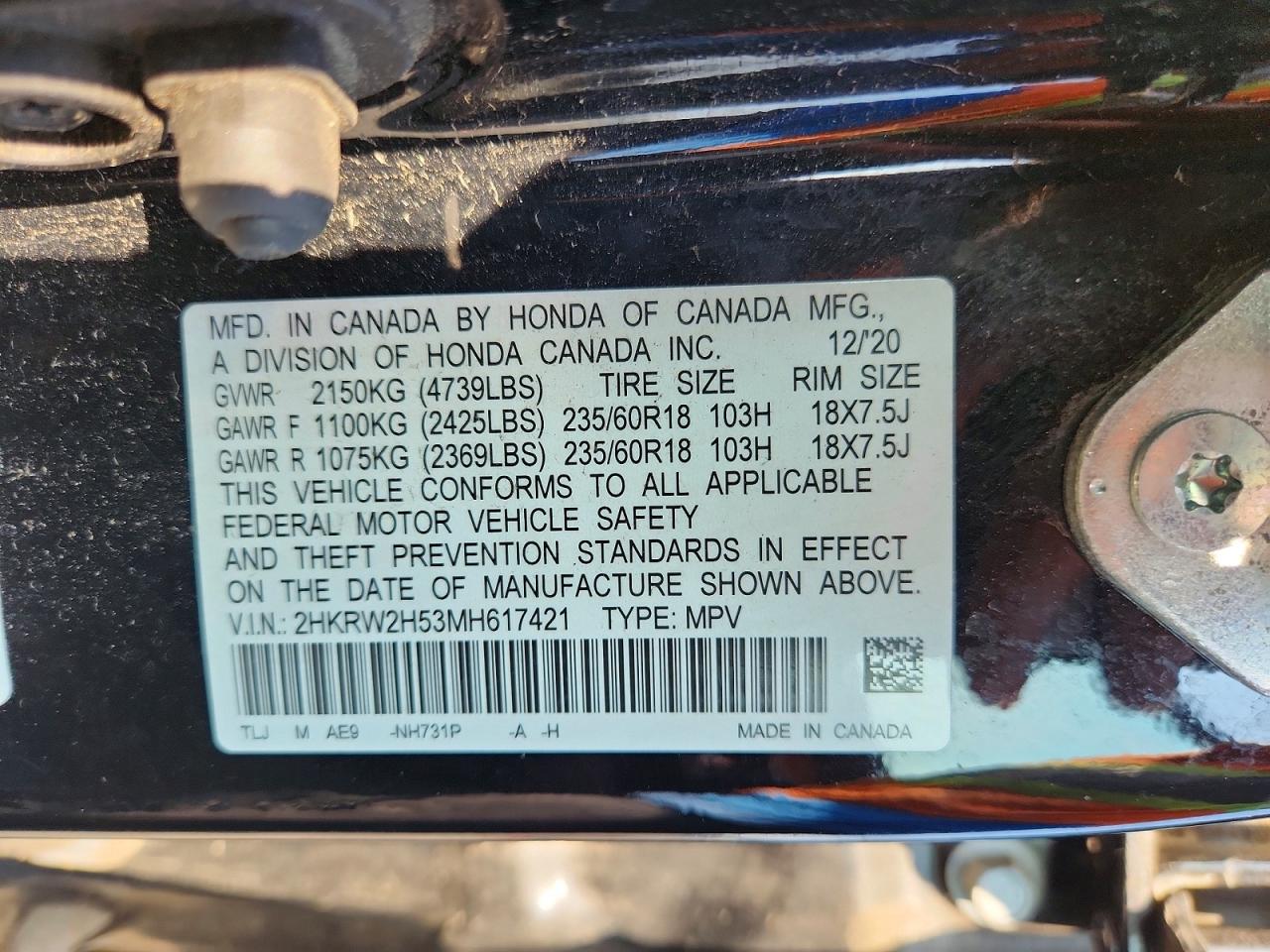 2021 HONDA CRV
