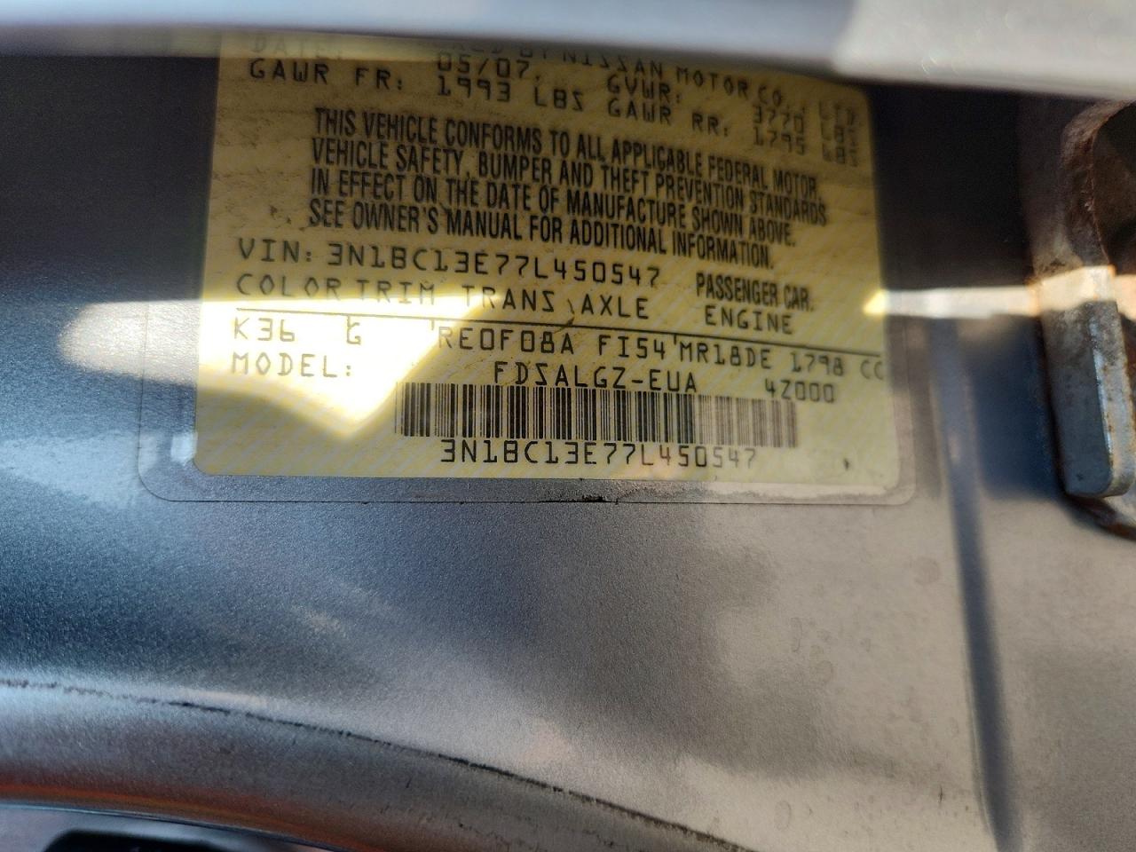 2007 NISSAN VERSA