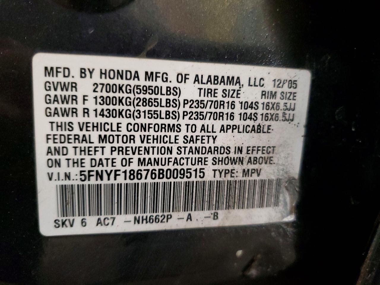 2006 HONDA PILOT