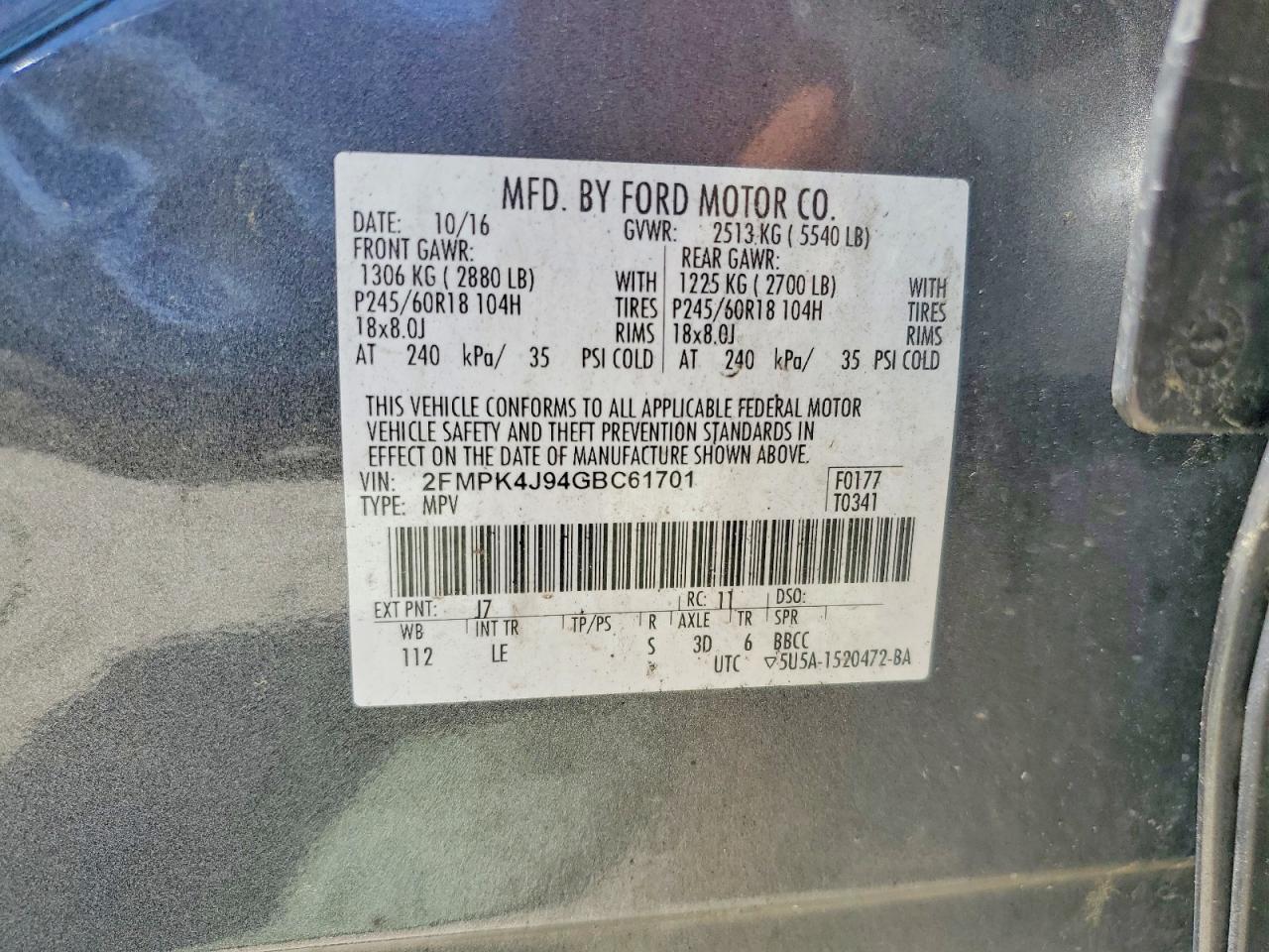 2016 FORD EDGE