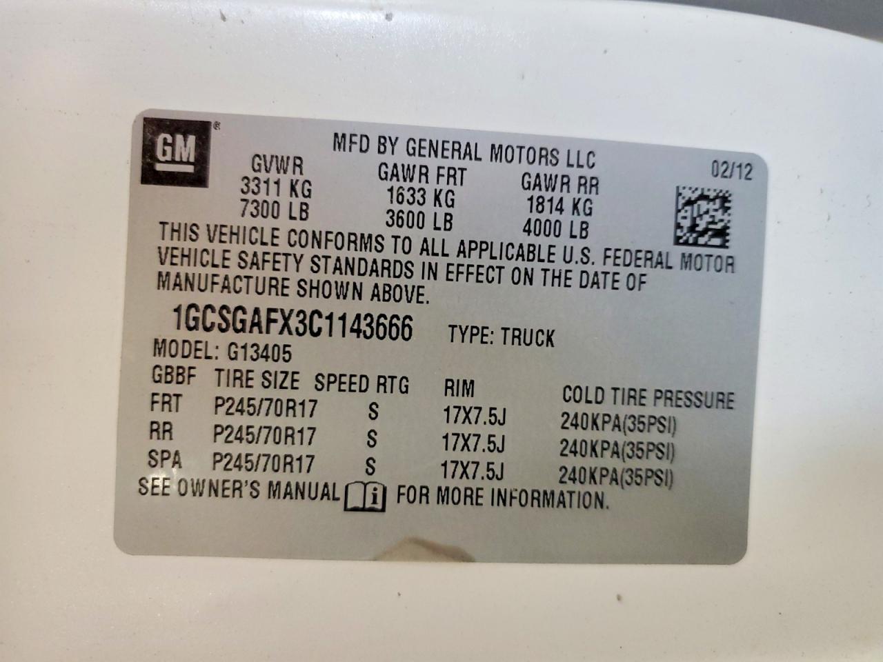 2012 CHEVROLET EXPRESS