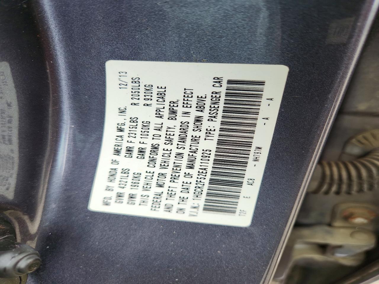 2014 HONDA ACCORD