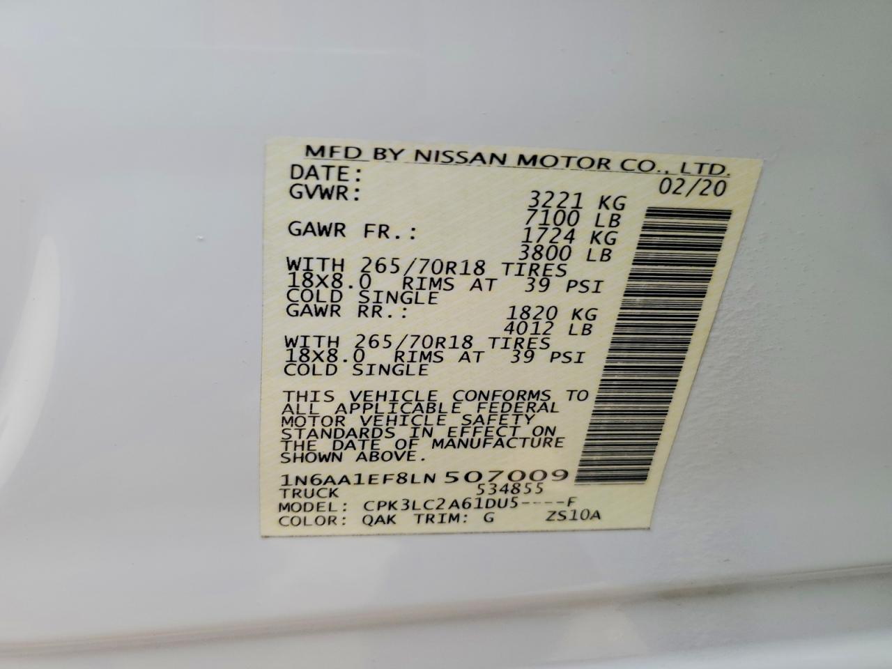 2020 NISSAN TITAN