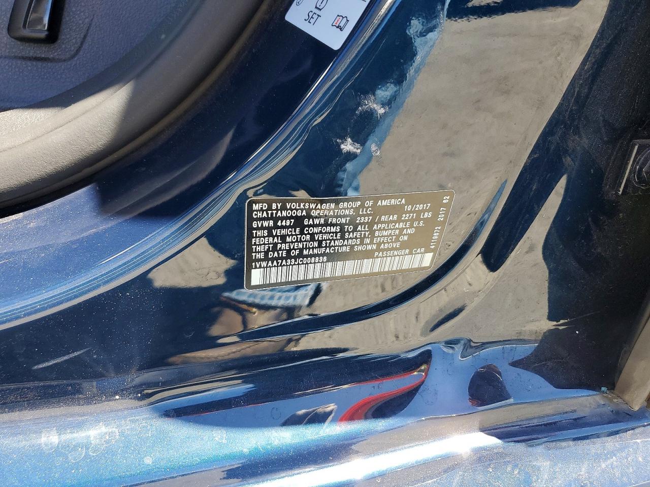 2018 VOLKSWAGEN PASSAT