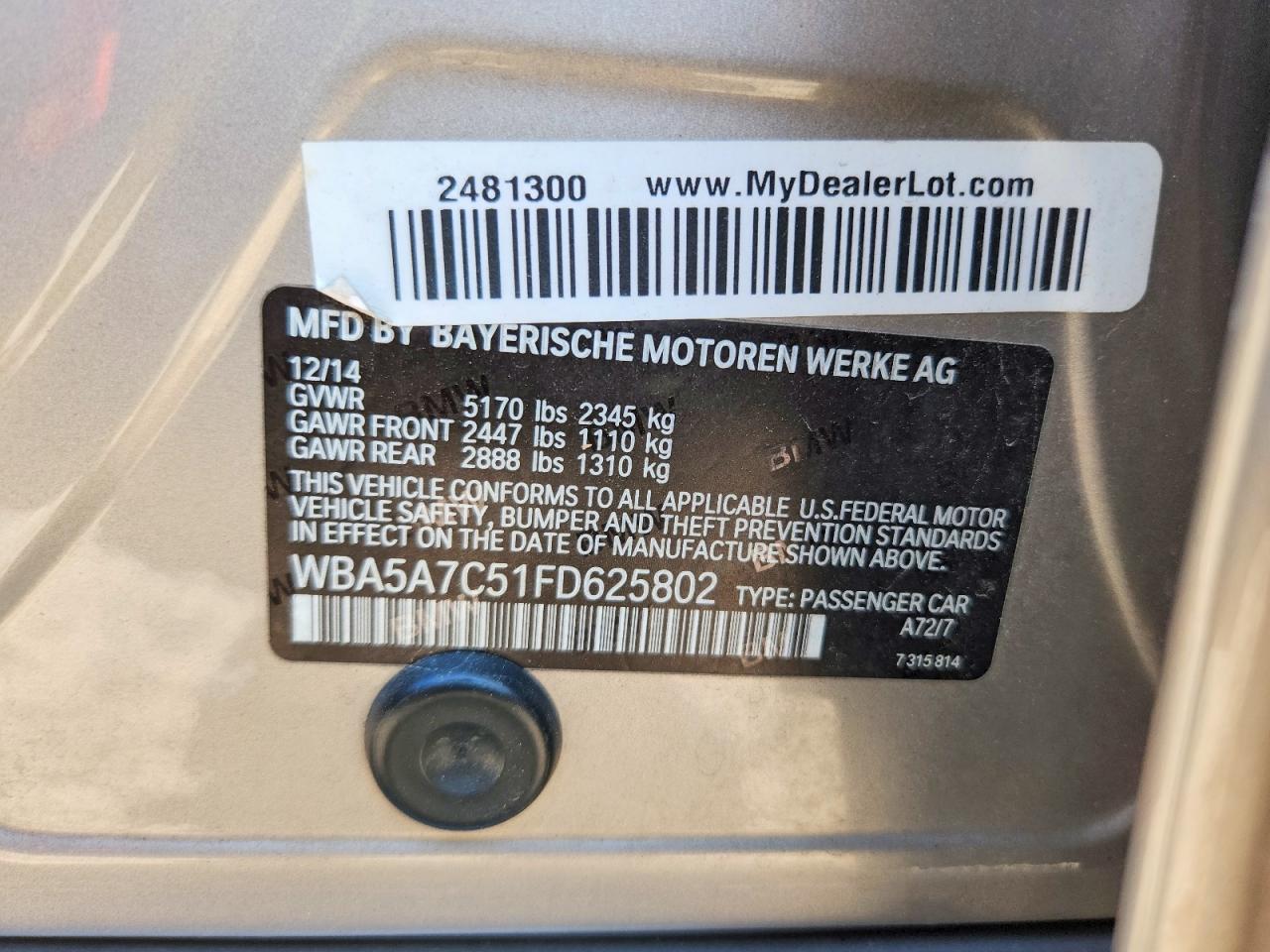 2015 BMW 5 SERIES