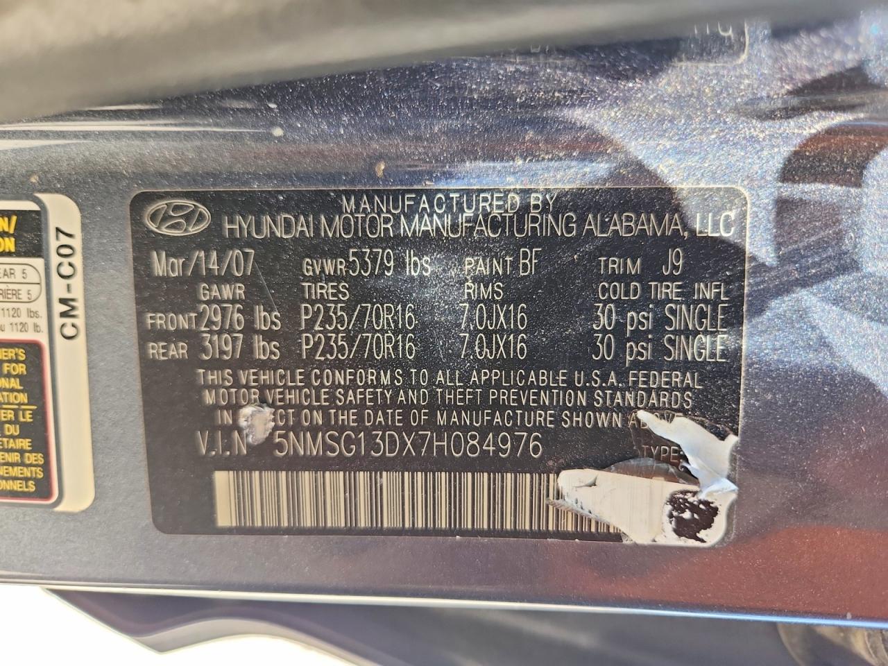 2007 HYUNDAI SANTA FE