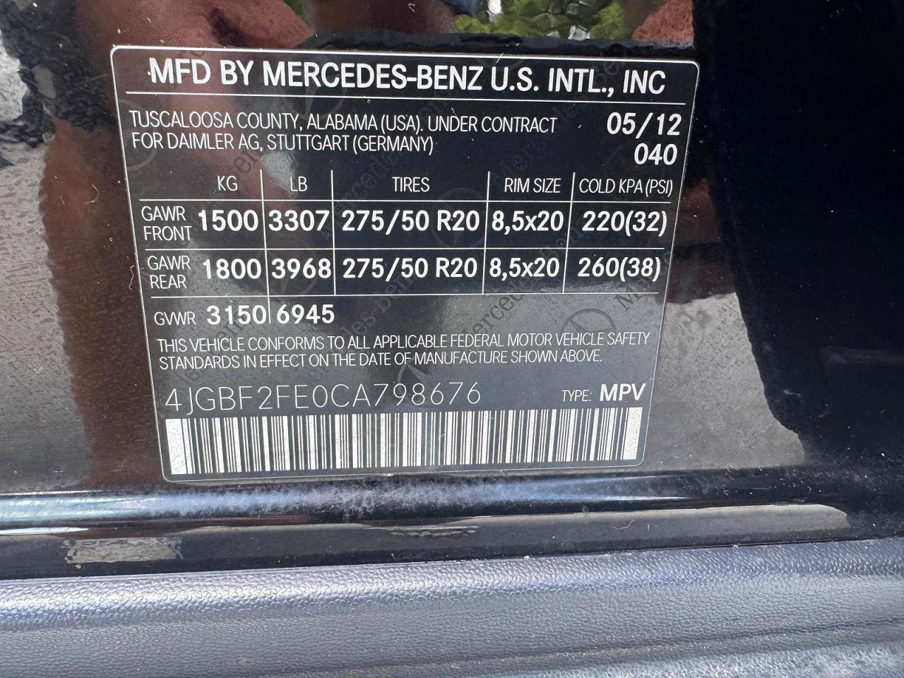 2012 MERCEDES-BENZ GL-CLASS
