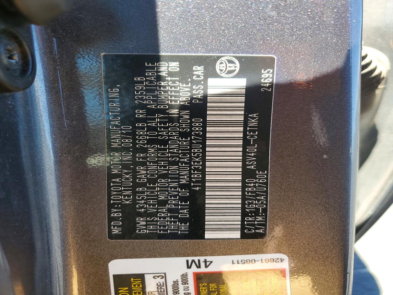 2011 TOYOTA CAMRY