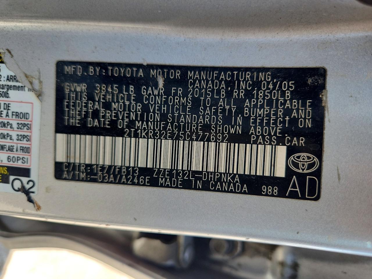 2005 TOYOTA MATRIX