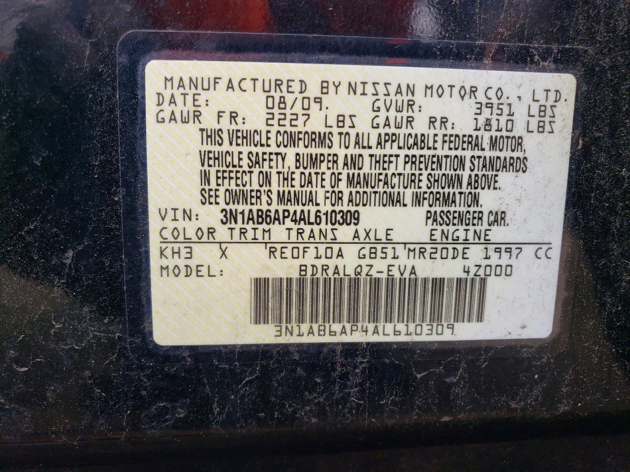 2010 NISSAN SENTRA