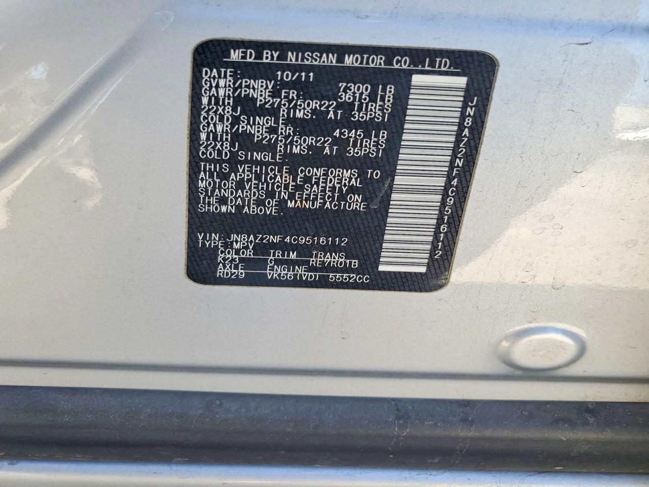 2012 INFINITI QX56