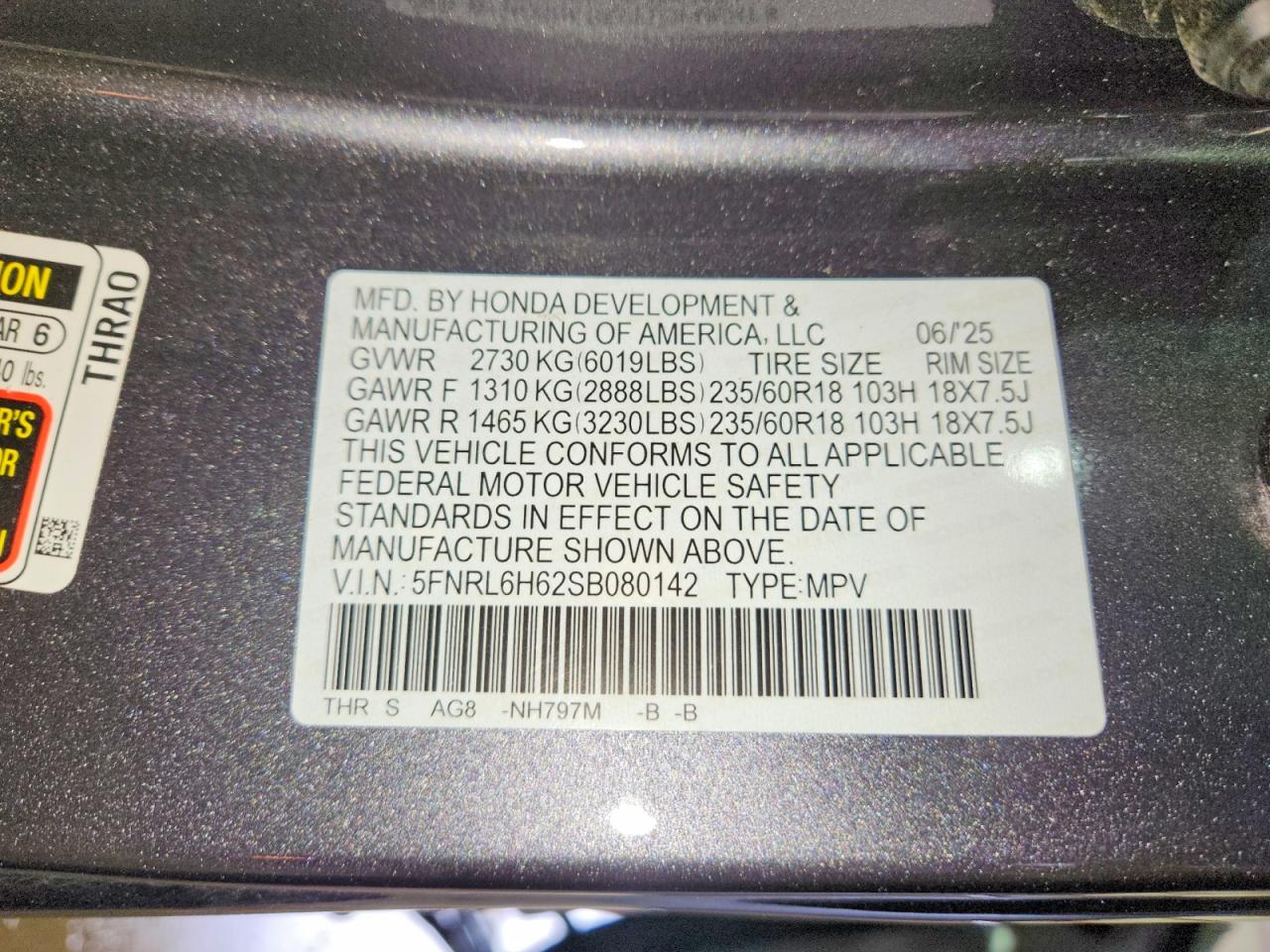 2025 HONDA ODYSSEY