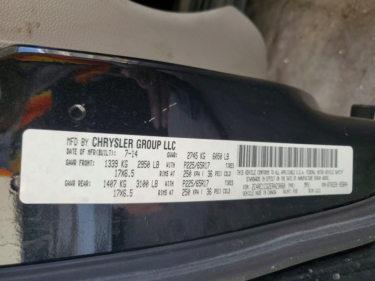 2014 CHRYSLER MINIVAN