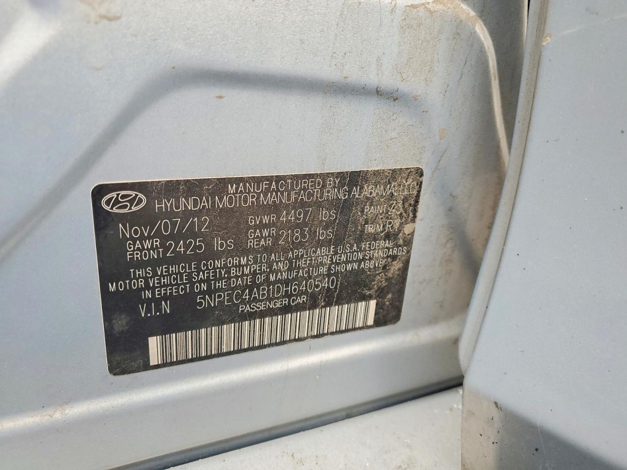 2013 HYUNDAI SONATA