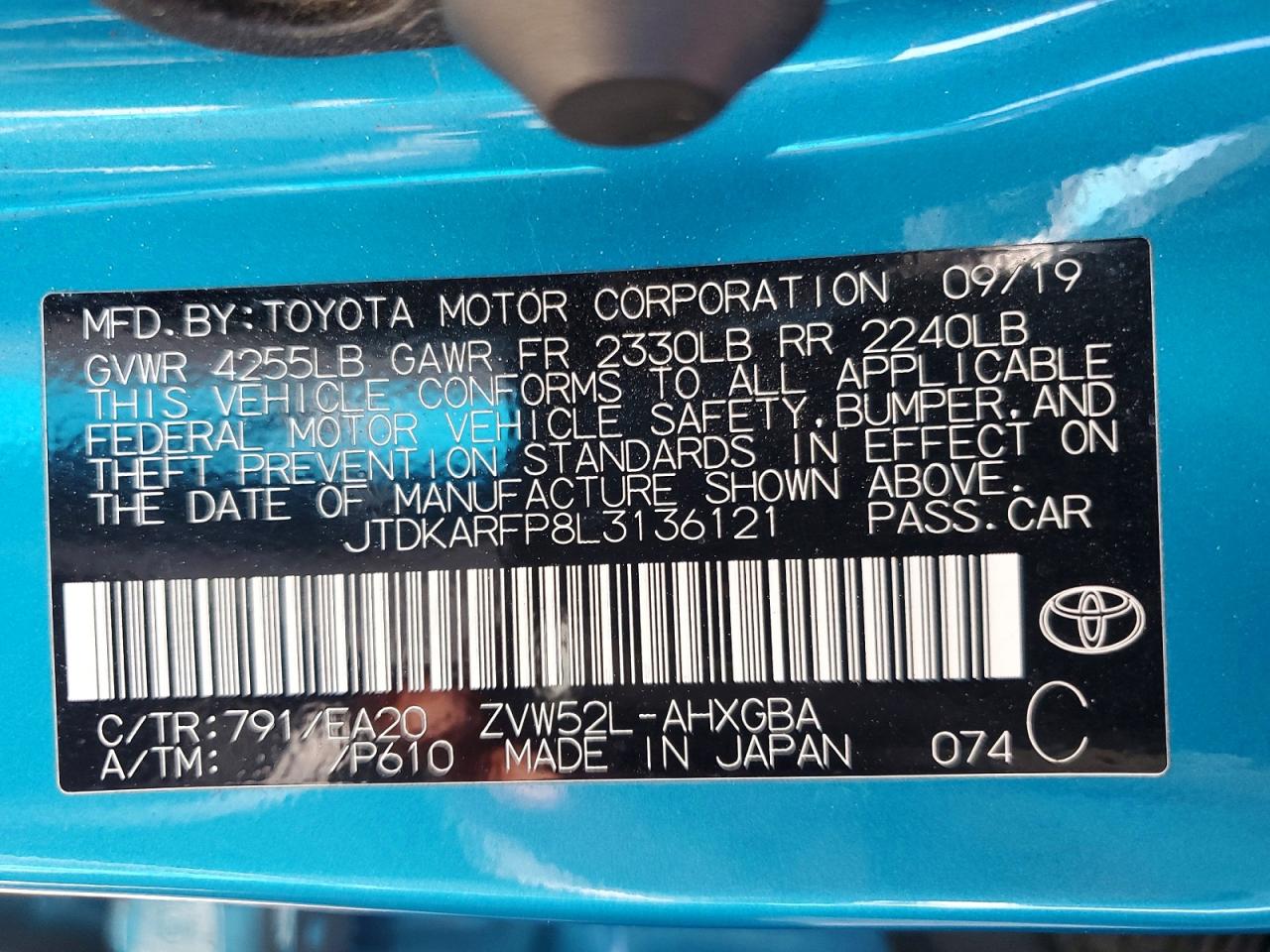 2020 TOYOTA PRIUS