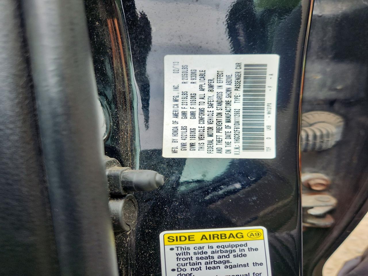 2013 HONDA ACCORD