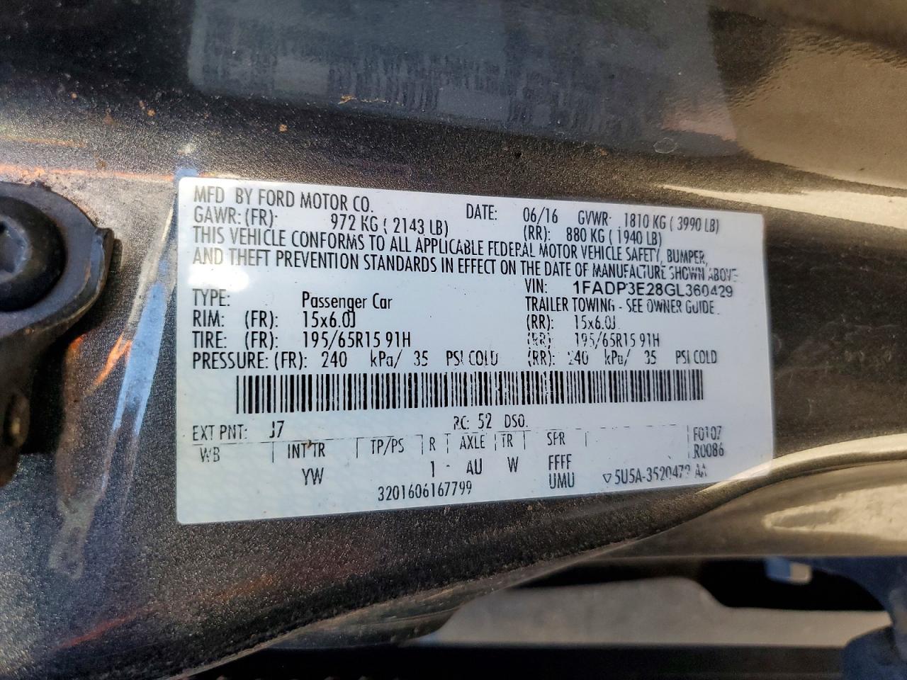 2016 FORD FOCUS