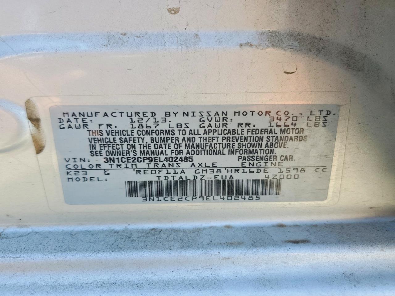 2014 NISSAN VERSA