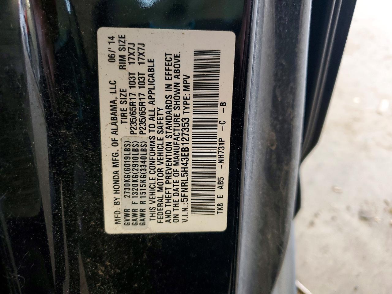 2014 HONDA ODYSSEY