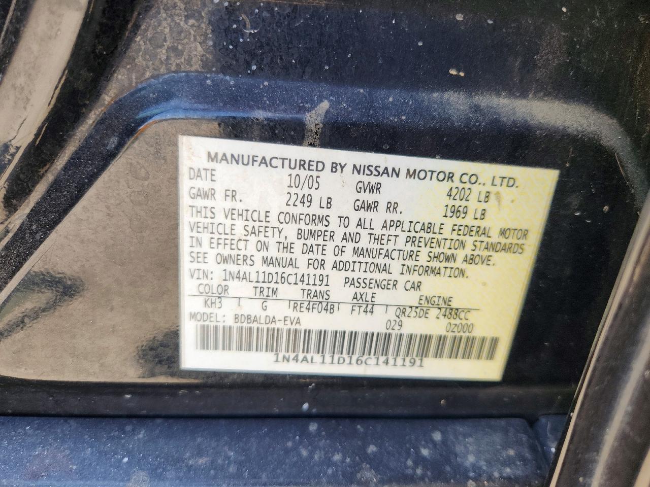 2016 NISSAN ALTIMA