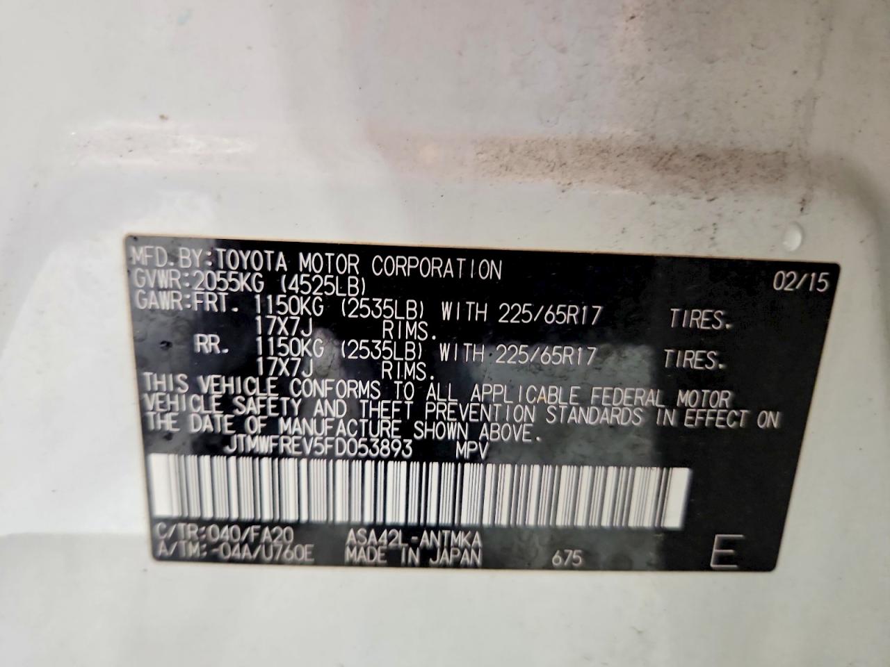 2015 TOYOTA RAV4