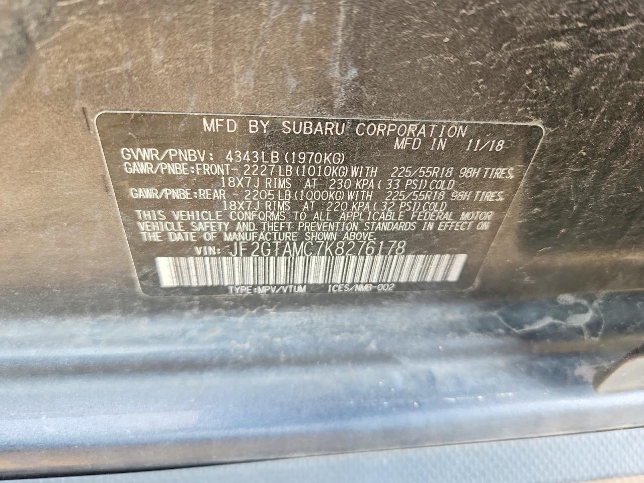 2019 SUBARU CROSSTREK