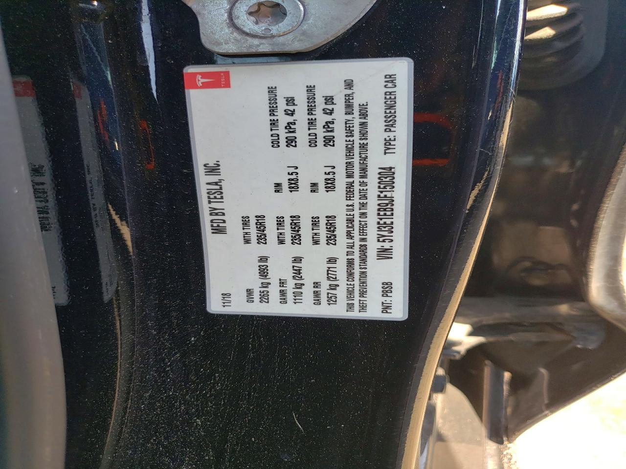 2018 TESLA MODEL 3