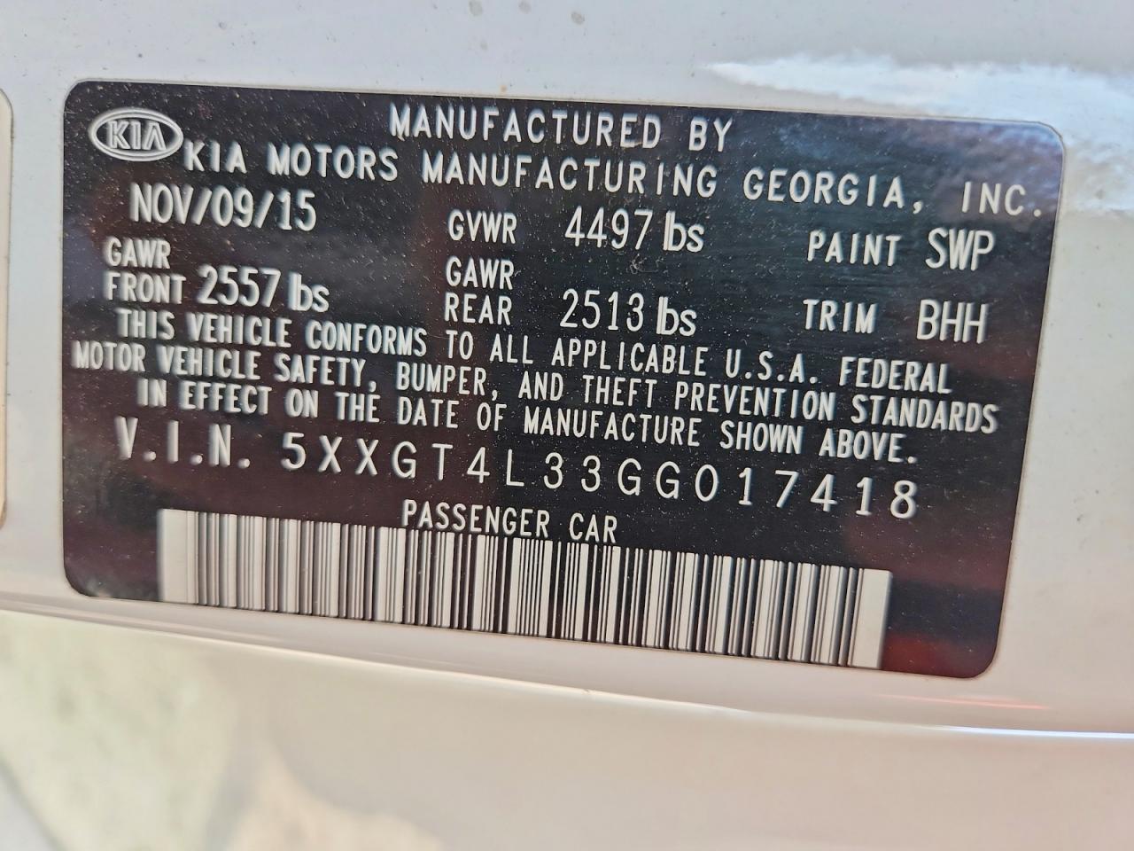 2016 KIA OPTIMA